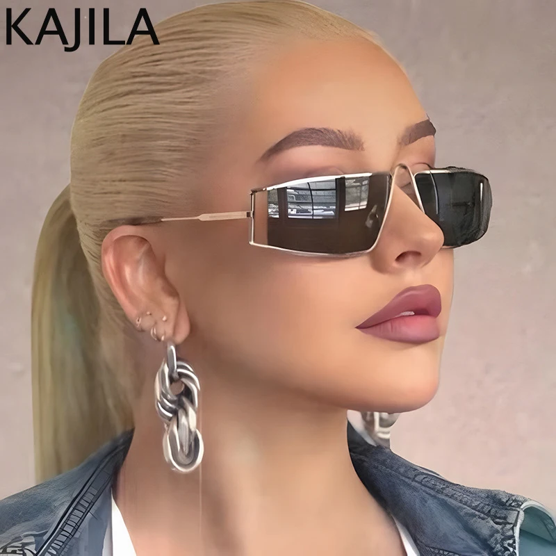 

Small Rectangle Steampunk Sunglasses Women 2025 Luxury Brand Vintage Hollow Metal Frame Sun Glassees For Ladies Outdoor Shades