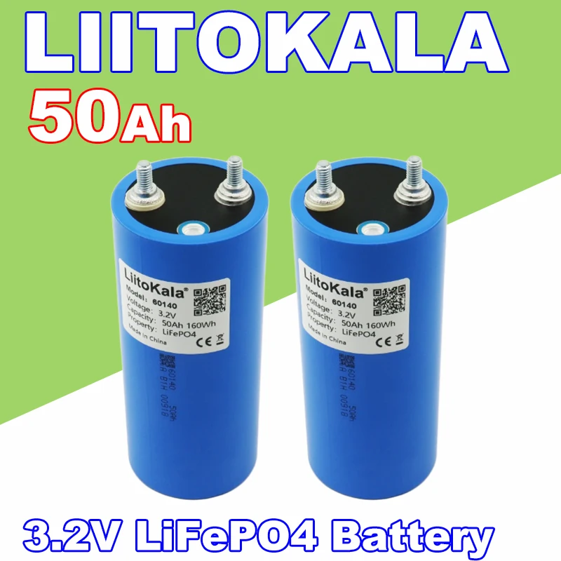 1-4PCS LiitoKala 3.2V 20Ah/25Ah/50Ah Lifepo4 Batterij Zonne-energie Systeem voor boten en RV Golfkar