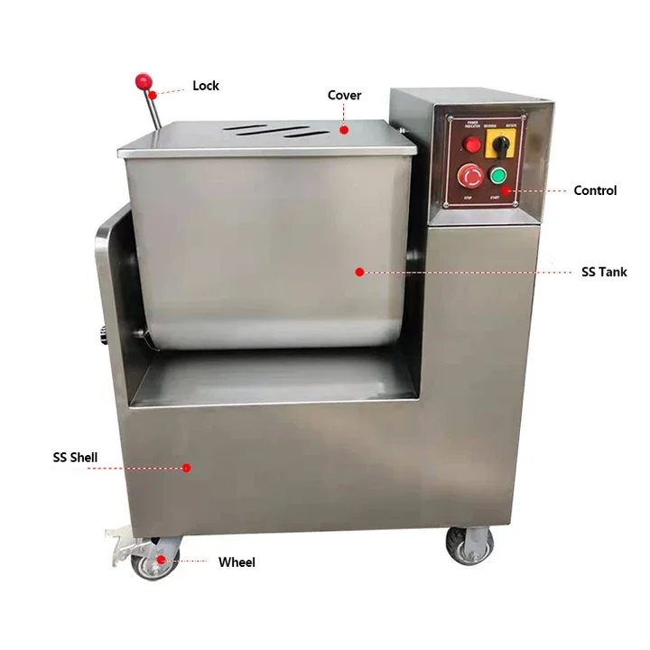 90L Stainless Steel Meat Mixing Machine Professional Blender Machine Industrial Sausage Minced Meat Mixer Stuffing Mixer Machine