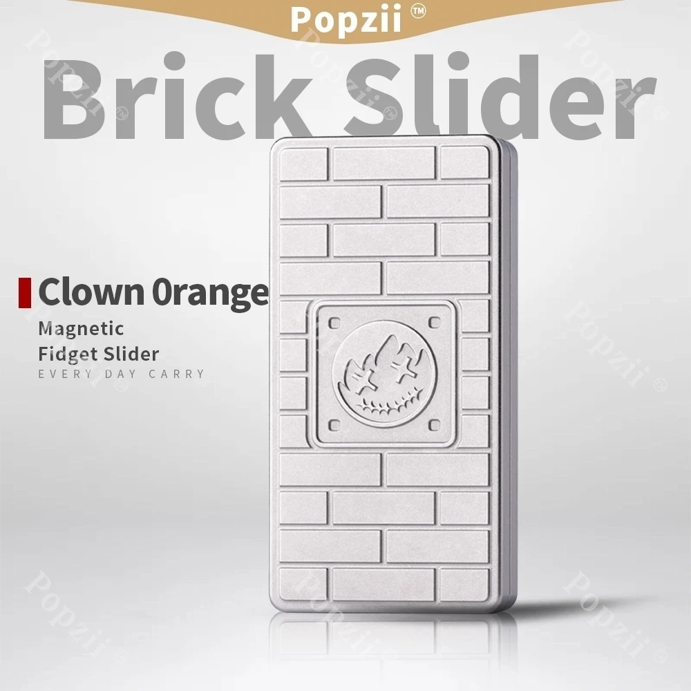 

Clown 0range Stainless Steel Brick Slider EDC Magnetic Push Slider Stress Relief toy Office Stress Relief Gadgets Fidgeting toys