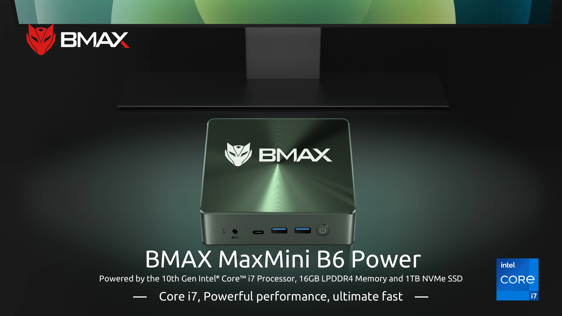 BMAX Mini PC B6 Power Intel Core i7 1060NG7 16GB RAM 1TB Windows 11 NVMe SSD NVMe_2280X2 HDMI USB Bluetooth Computer Type-C