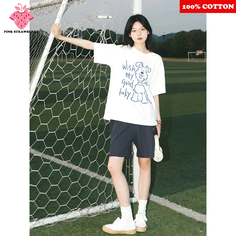 

Cute Abstract Animal Print T-shirt Women Summer 2025 New 100%Cotton high quality Short Sleeve Casual Tee Y2k Top Female Clothing