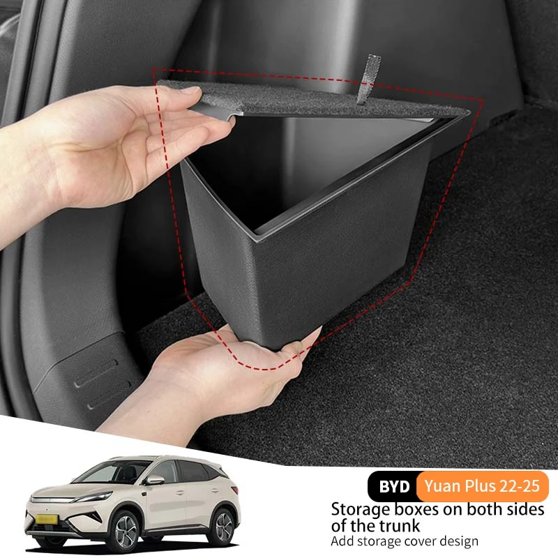 

For Byd Yuan Plus 2022-2025 Car Trunk Both Side Storage Box Organizer Case Waterproof Protector Cover Scratch Wear resistant