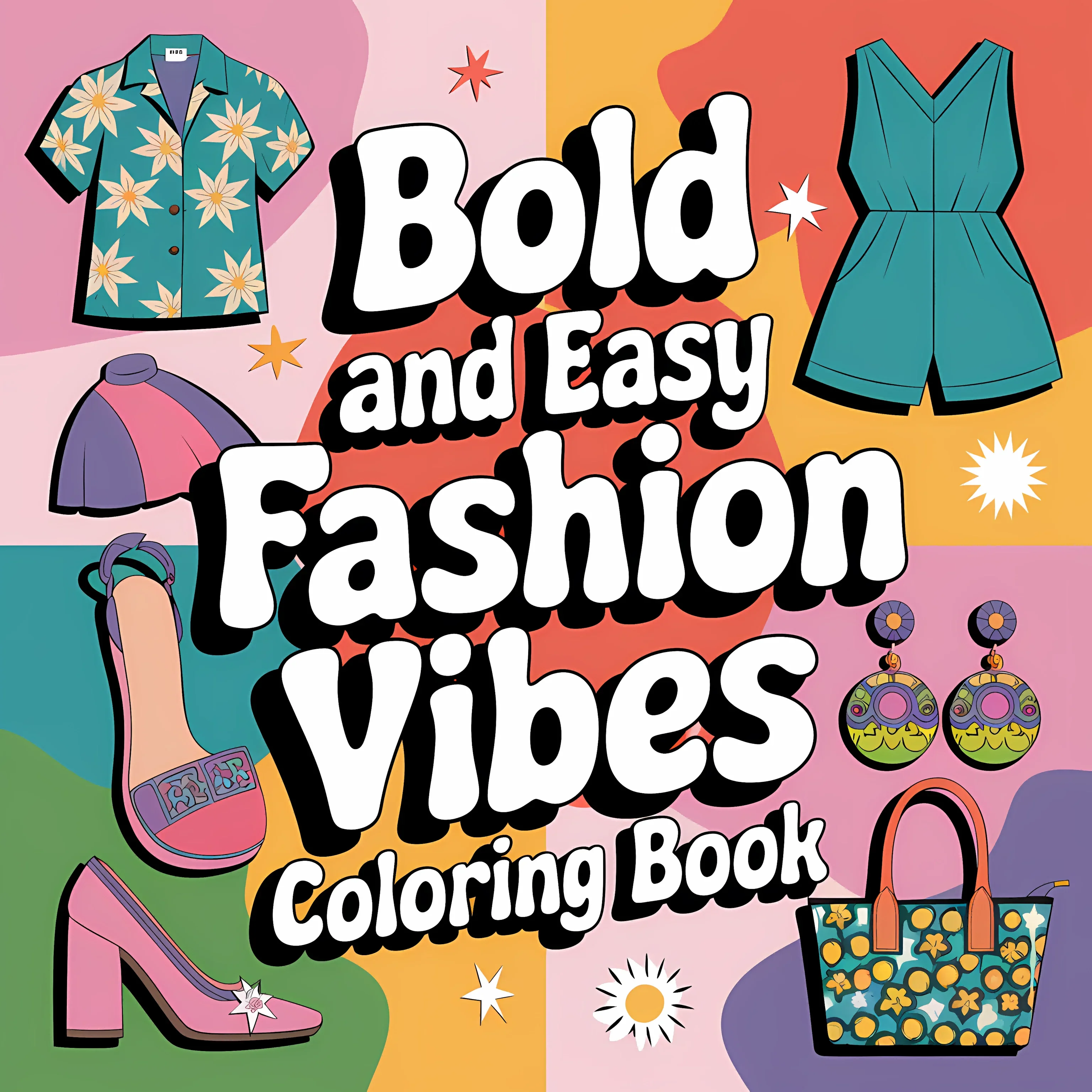 Easy Fashion Vibes Coloring Book for Adult Colouring Book, Birthday Day Gift, Back to School Supplies, Adults Cute Drawing Book