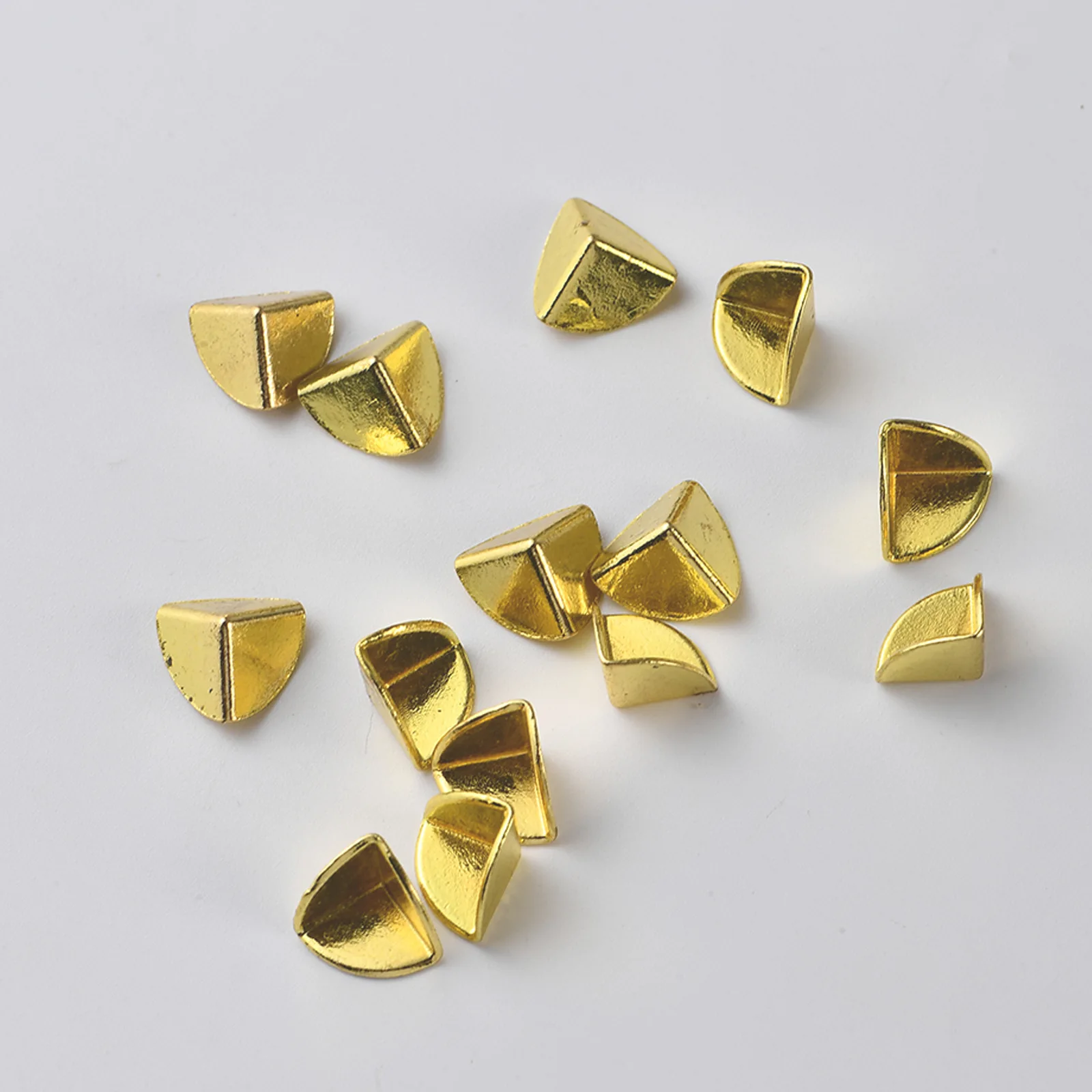 Three-sided 9mm corner wrap nail art toolbox wooden box decoration gold corner guard zinc alloy gold bag anti-collision corner g