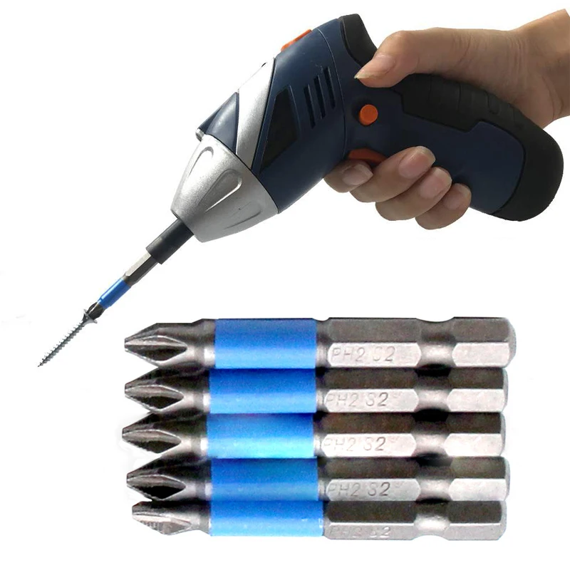 5/10Pcs 50mm PH2 Cross bit drill Head Screwdriver Bits Hand Tools Anti Slip Electric Hex Shank Magnetic Screwdriver Drill Bit