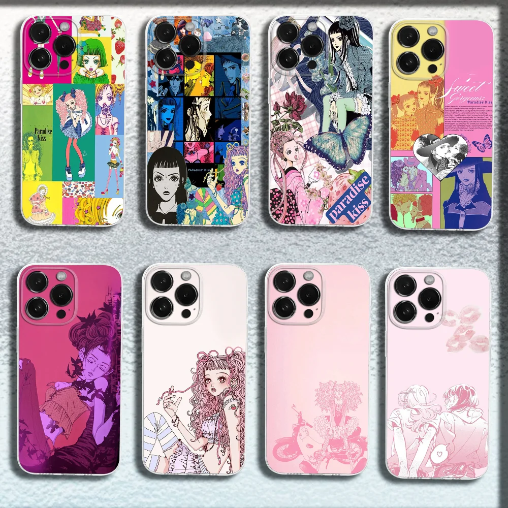 

P-Paradise Kiss Manga Phone Case For iPhone 16,15,14,13,12,11 Plus,Pro,Max,XR,XS,X,Plus,SE,Mini Transparent Soft Cover