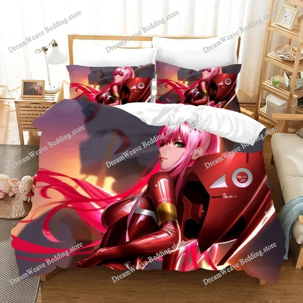 

Home Textile Cartoons Darling in The Franxx Cover Duvet Cover Pillow Case Boy Girl Polyester Bedding Set King Queen Twin Size963