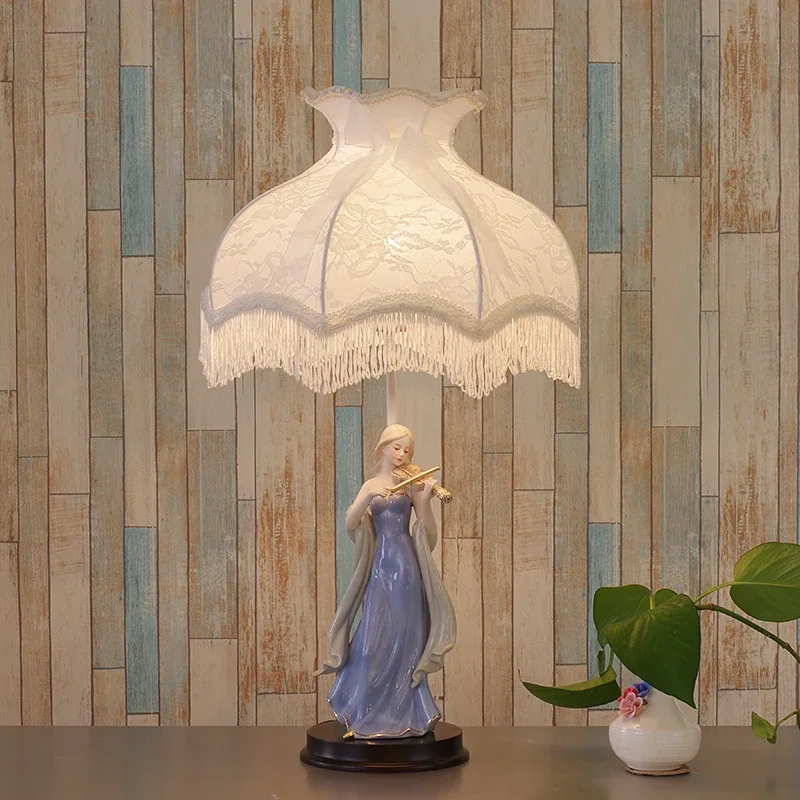 European table lamp bedroom bedside princess living room pastoral children's creativity Nordic decorative gift table lamp