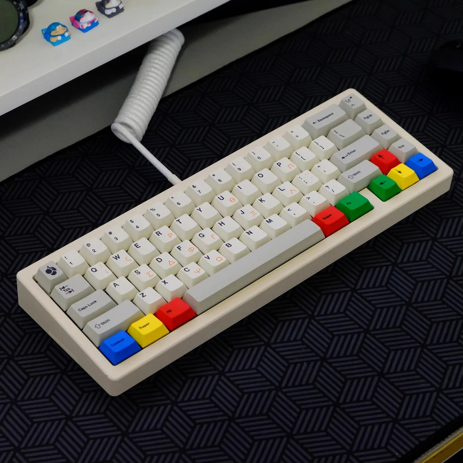 Imagem -06 - Gmk-pbt Keycaps Raízes Gregas Dye Subbed Perfil de Cereja Japonesa Keycap com 2.25u 2.75u 3u 7u Iso Retro