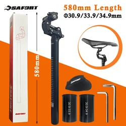 SAFORT 580mm Folding Bicycle Seat Post For 30.9 33.9mm Shock Absorber Four-link Suspension Tube For Scooter Gravel Road E-bike