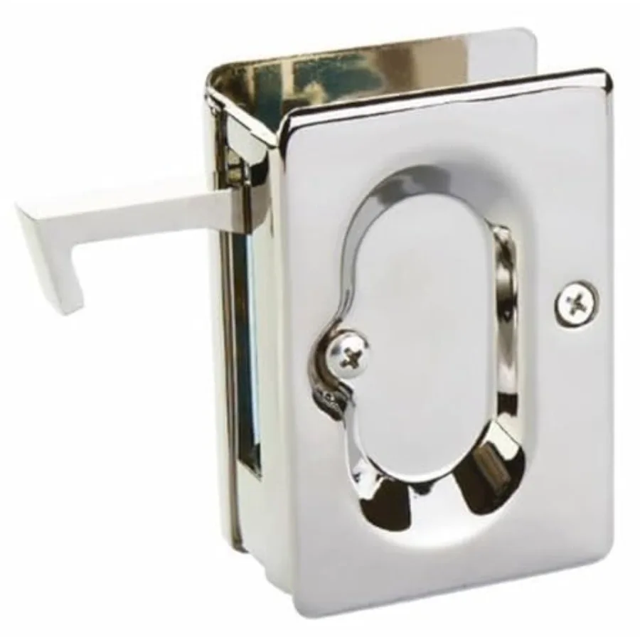 

Pocket Door Passage Lock Set, Polished Chrome