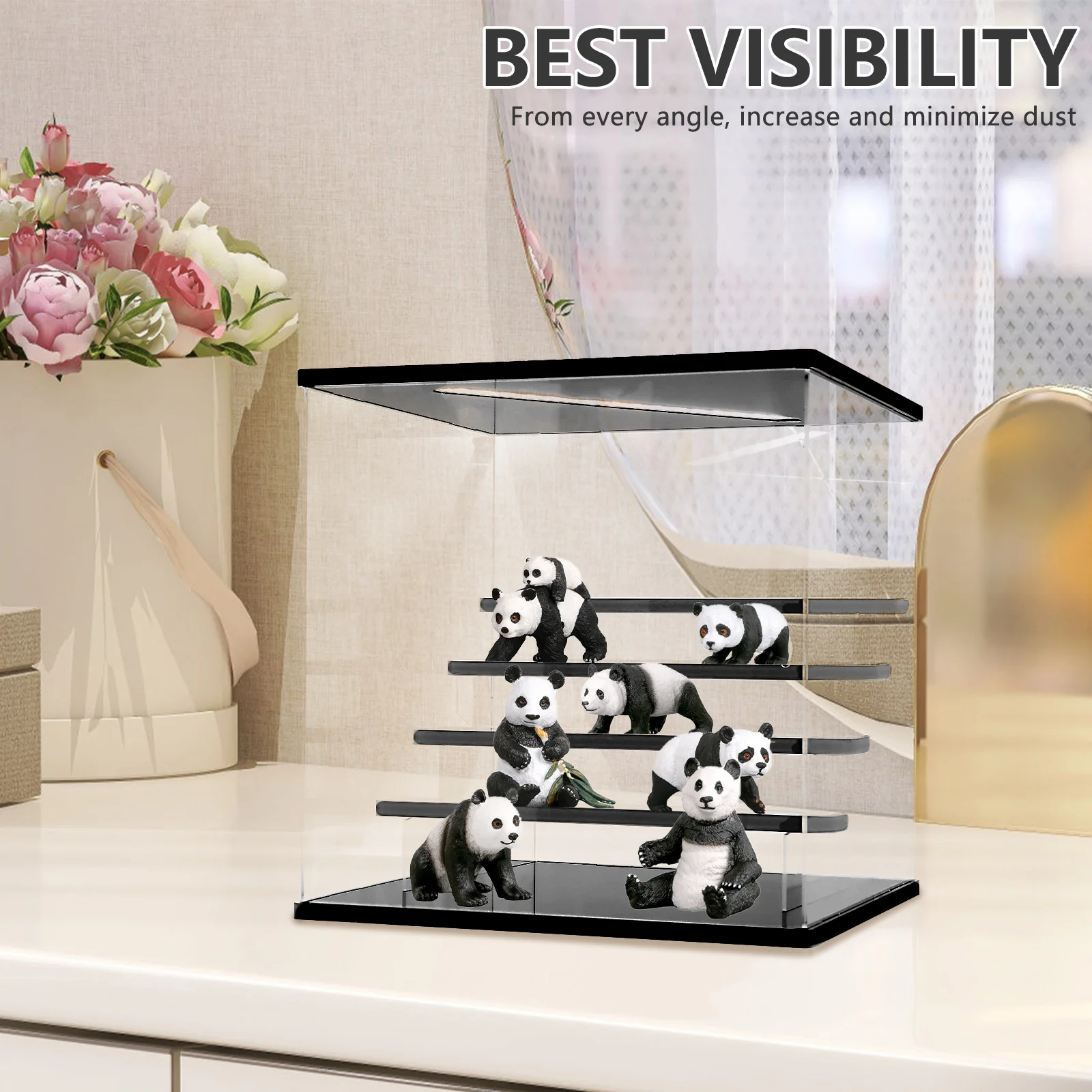 

3/5-слойная акриловая коробка для дисплея со светодиодной подсветкой, аниме-модель, прозрачная стойка для хранения, коробка для хранения ювелирных изделий, куклы, органайзер для экшн-фигурок