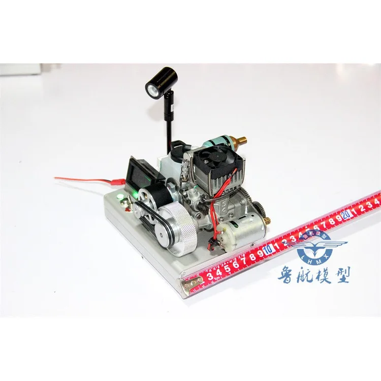 Driebladige 12-traps methanolmotor omgezet in een generator, mini-starter, 12V-motor, USB-uitgang 5V