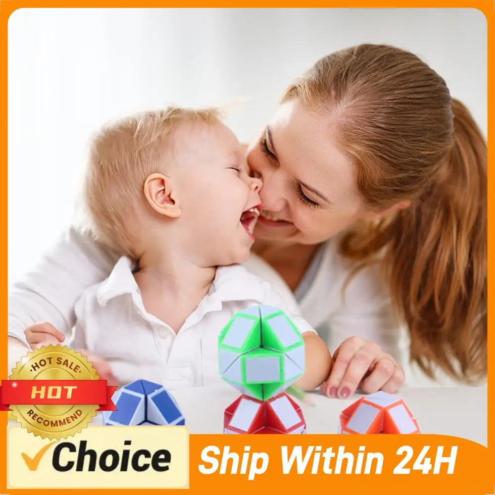 

Пластиковая волшебная линейка-головоломка: развивающая игрушка, 24 элемента, волшебная змея-куб, портативный интерактивный подарок для детей