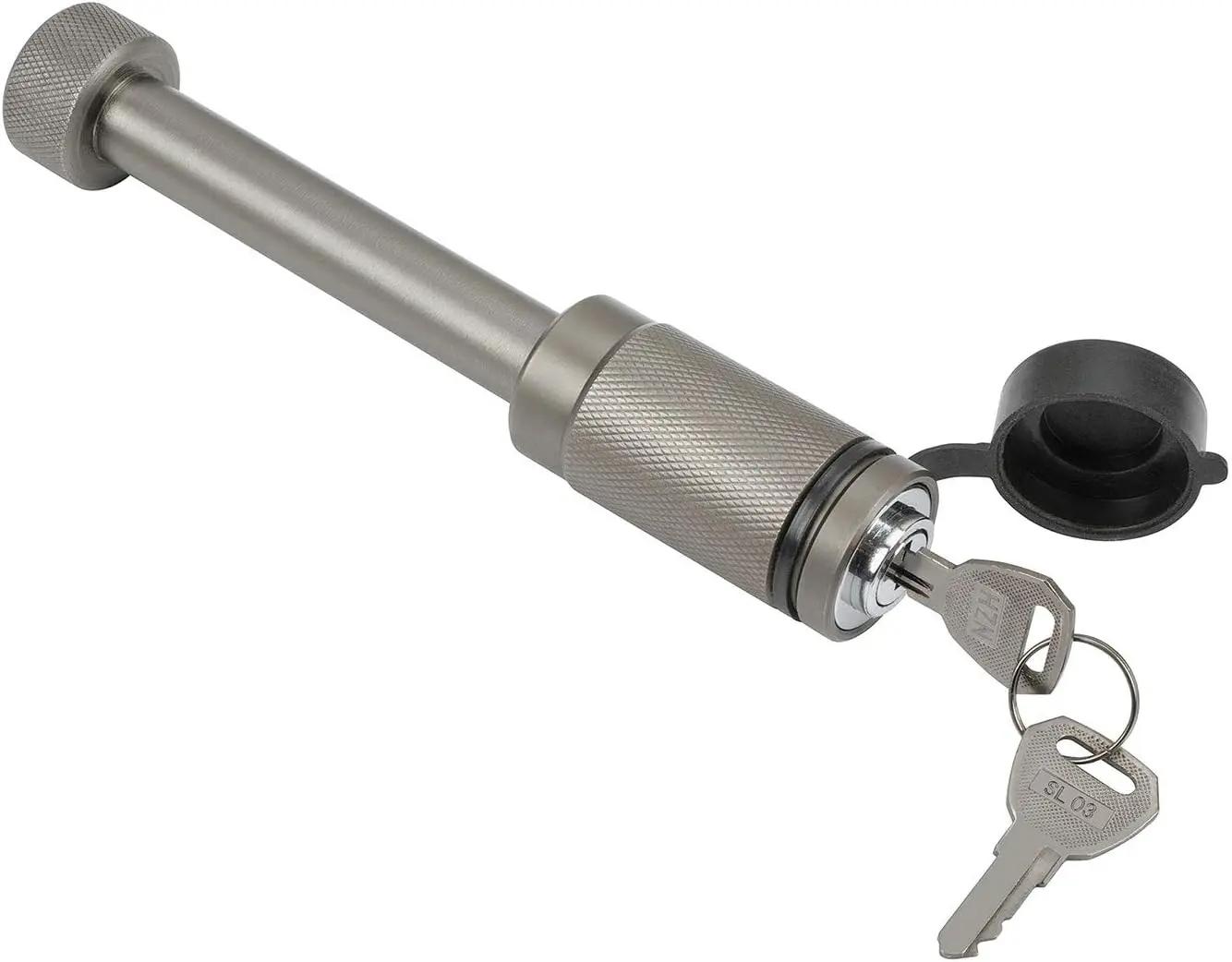 

Тактический замок сцепного устройства прицепа 7092330, штифт 5/8 дюйма, подходит для приемника 2 и 2-1/2 дюйма, олово