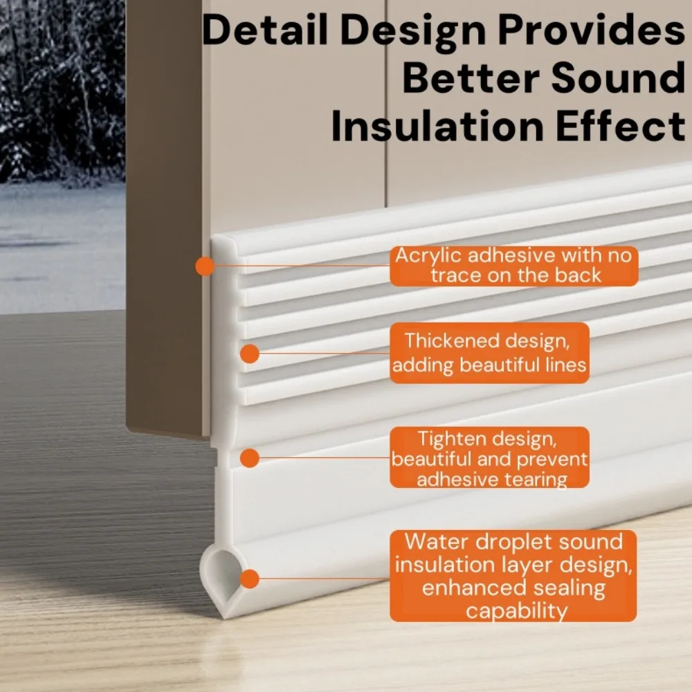 1M Door Sealing Strip Windproof Soundproof Waterproof Barriers for Doors Windows Insect Proof Filling Strip for Door Bottom Gap