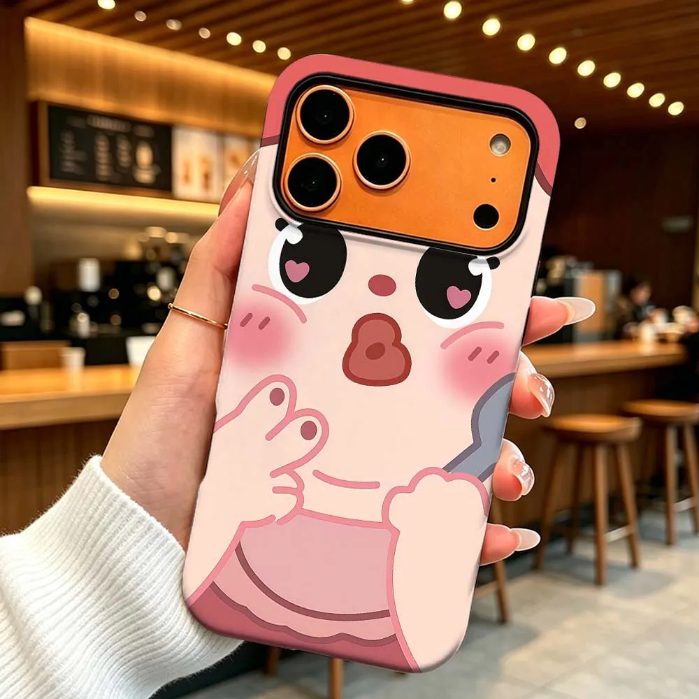 Couple Cute Boy Girl Phone Case For iPhone 17 Air 16 16e 15 14 13 12 11 XS Pro Max Plus 2-in-1 Film Anti-Drop Hard Funda