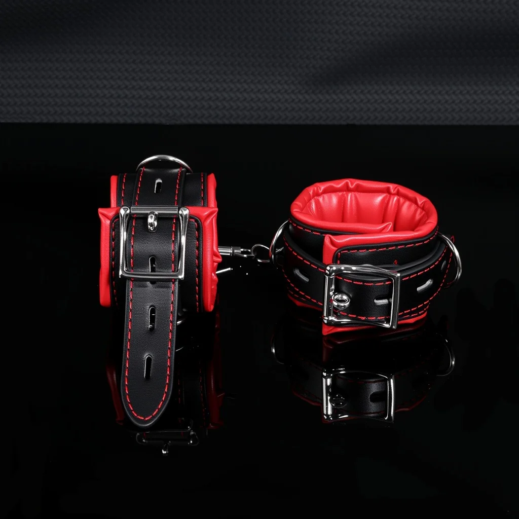 لعبة رومانسية أصفاد إسفنجية SM المساعدة الجنسية الجلود ملزمة الدعائم أصفاد منتجات الكبار