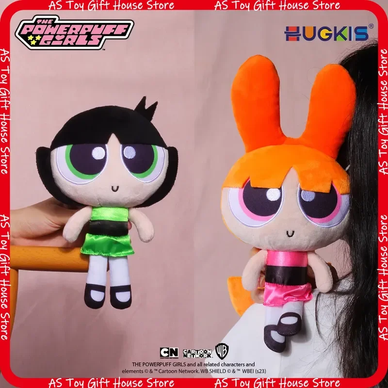 HUGKIS The Powerpuff Girls Plush Toy 23cm 35cm Original Classic Buttercup Bubbles Blossom Cute Cartoon Doll Kawaii Peluche