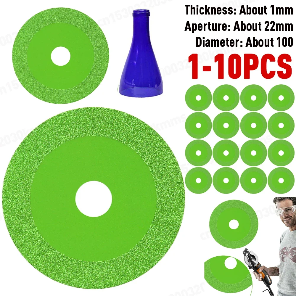 

1-10 шт. диск для резки стекла 100*22 мм ультратонкое лезвие пилы Алмазный нефрит бутылка вина керамическая полировка угловая шлифовальная машина