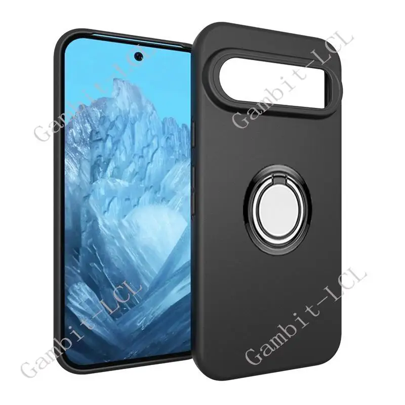 For Google Pixel 9 Pro Pixel9 GR83Y GEC77 G2YBB GUR25 Back Ring Holder Bracket Phone Case Smartphone TPU Soft Silicone Cover