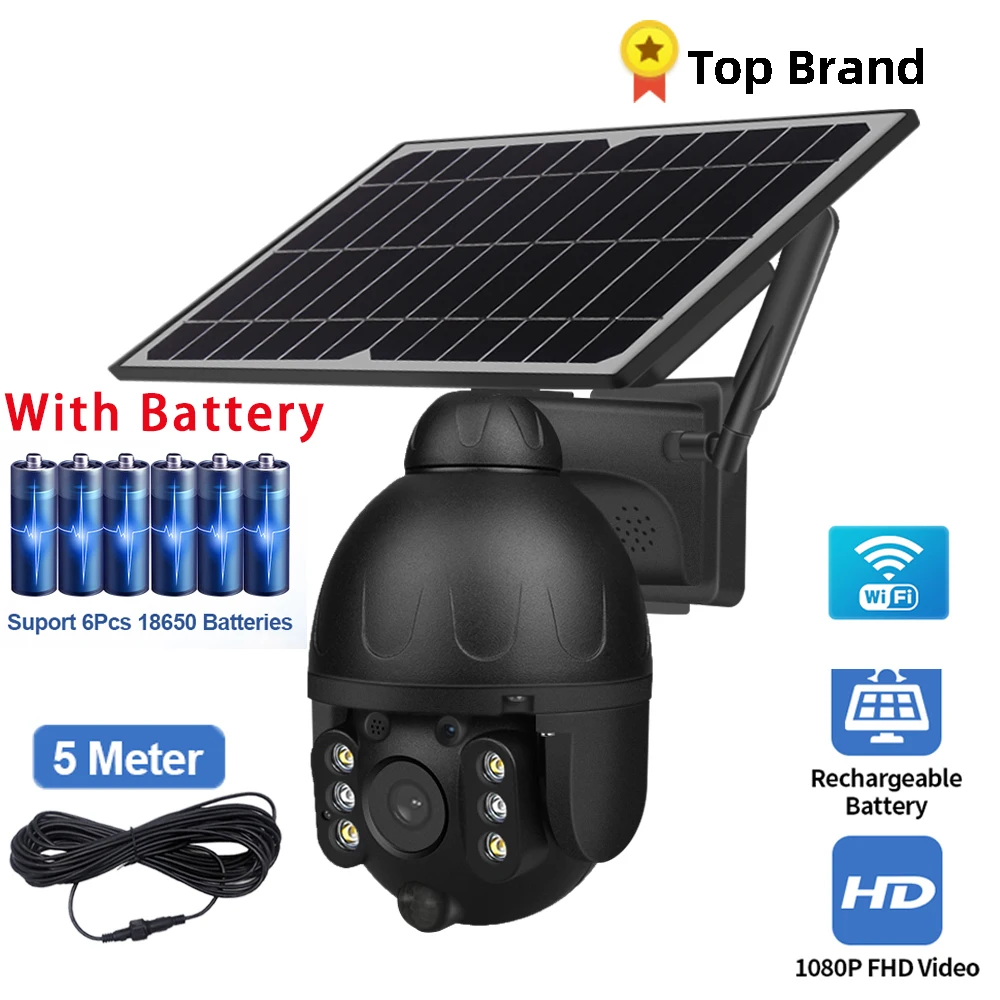 

JZYZ Camera 4G SIM Card 1080P HD Solar Panel Outdoor Monitoring CCTV Camera Smart Home Two-way Intrusion Alarm Long Standby