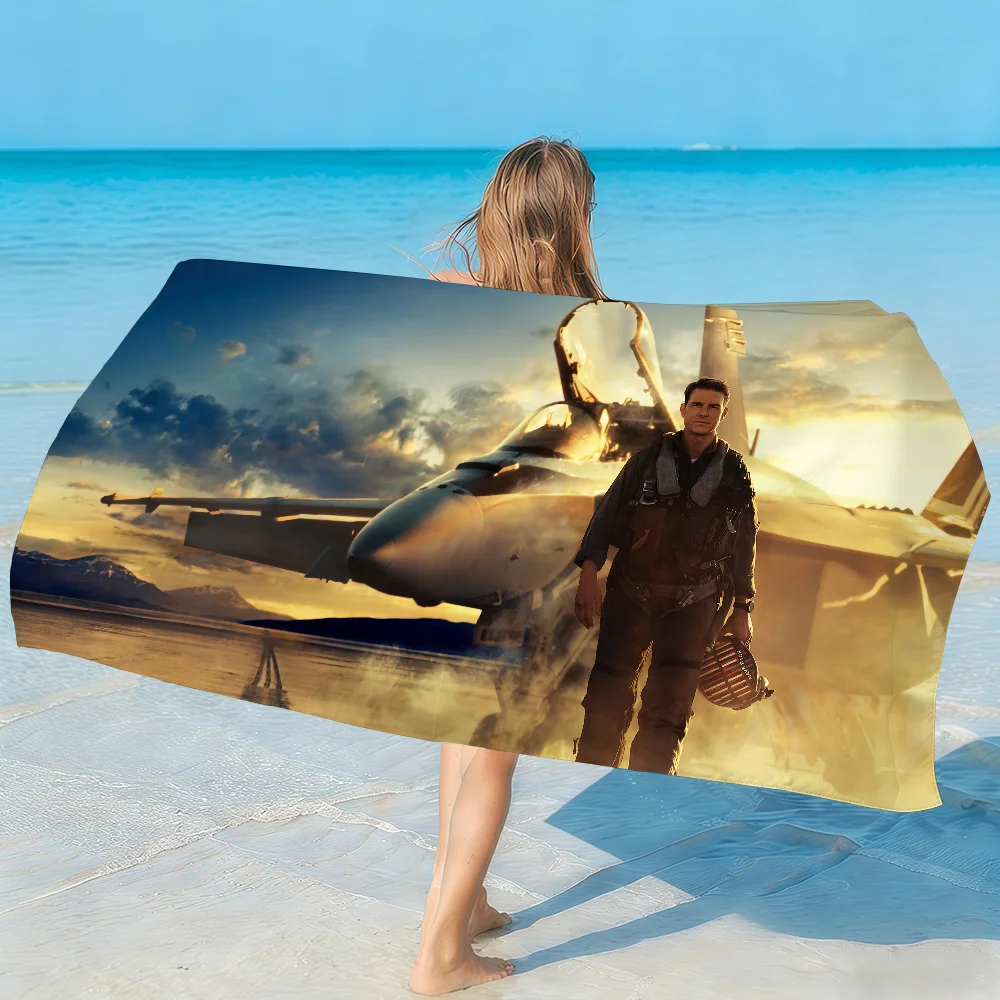 Film T-Top Gun M-Maverick Towel Soft Lightweight Anti-Sand Large Beach Towel Quick-Drying Bath Sports Family