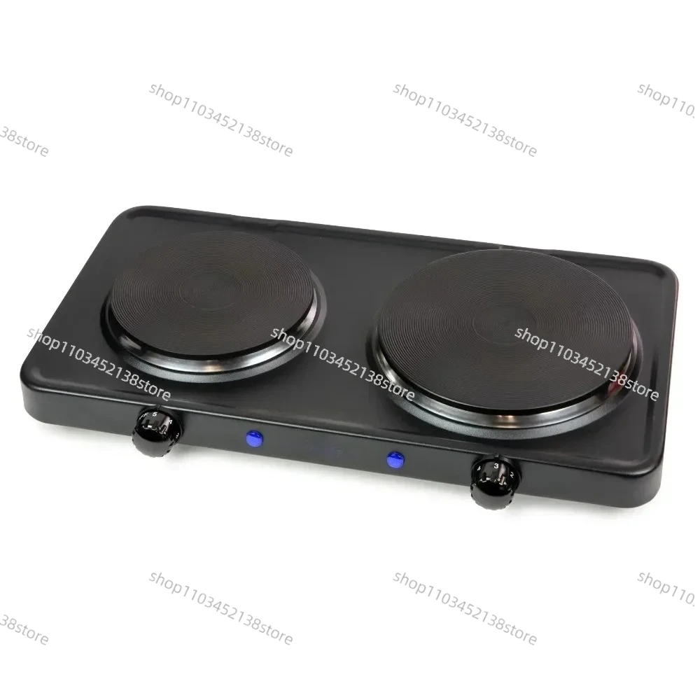 Double Burner Hot Plate Portable Countertop Double Burner Hot Plate Electric Cooktop1500-Watts Adjustable Temperature