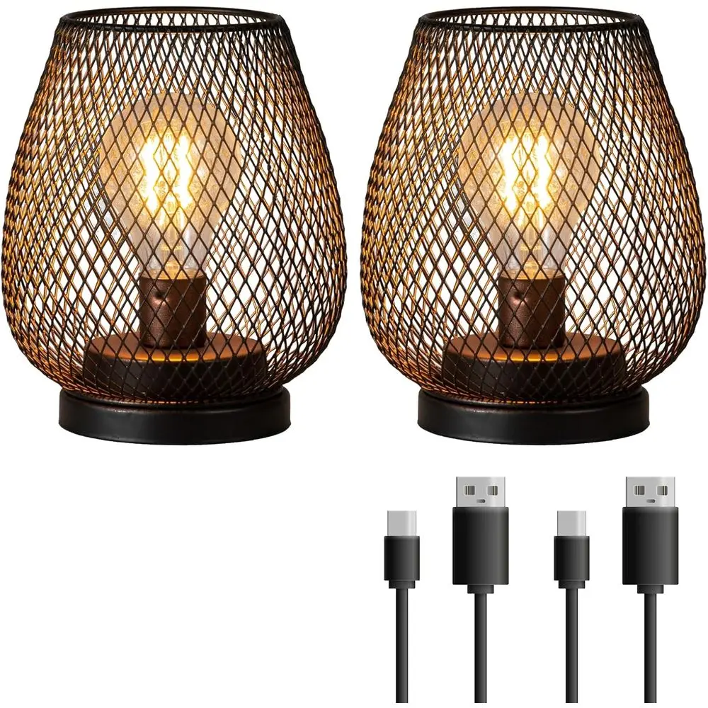 

Набор из 2 перезаряжаемых настольных фонарей для улицы, беспроводные настольные фонари с таймером, винтажные декоративные светильники, беспроводные лампы для дома и улицы