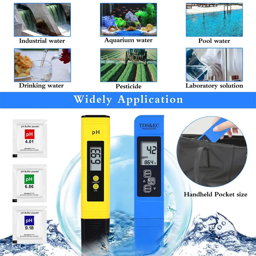 PH Meter 3-in-1 TDS EC and Temperature Meter Soil Moisture Tester for Water Quality Tester for Plants Garden Soil Hydroponics