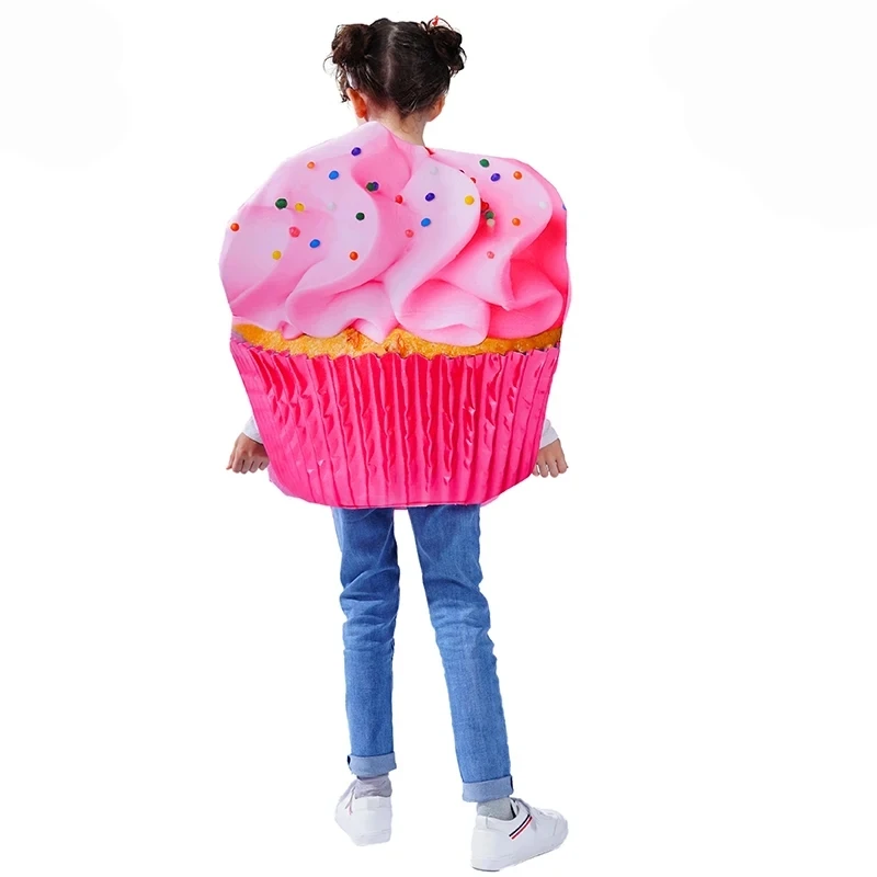 3-10y Kinder Kind rosa Eis Cupcake Kostüm für Mädchen Geburtstags feier Kostüm Tunika Stirnband 2 stücke Set umorden