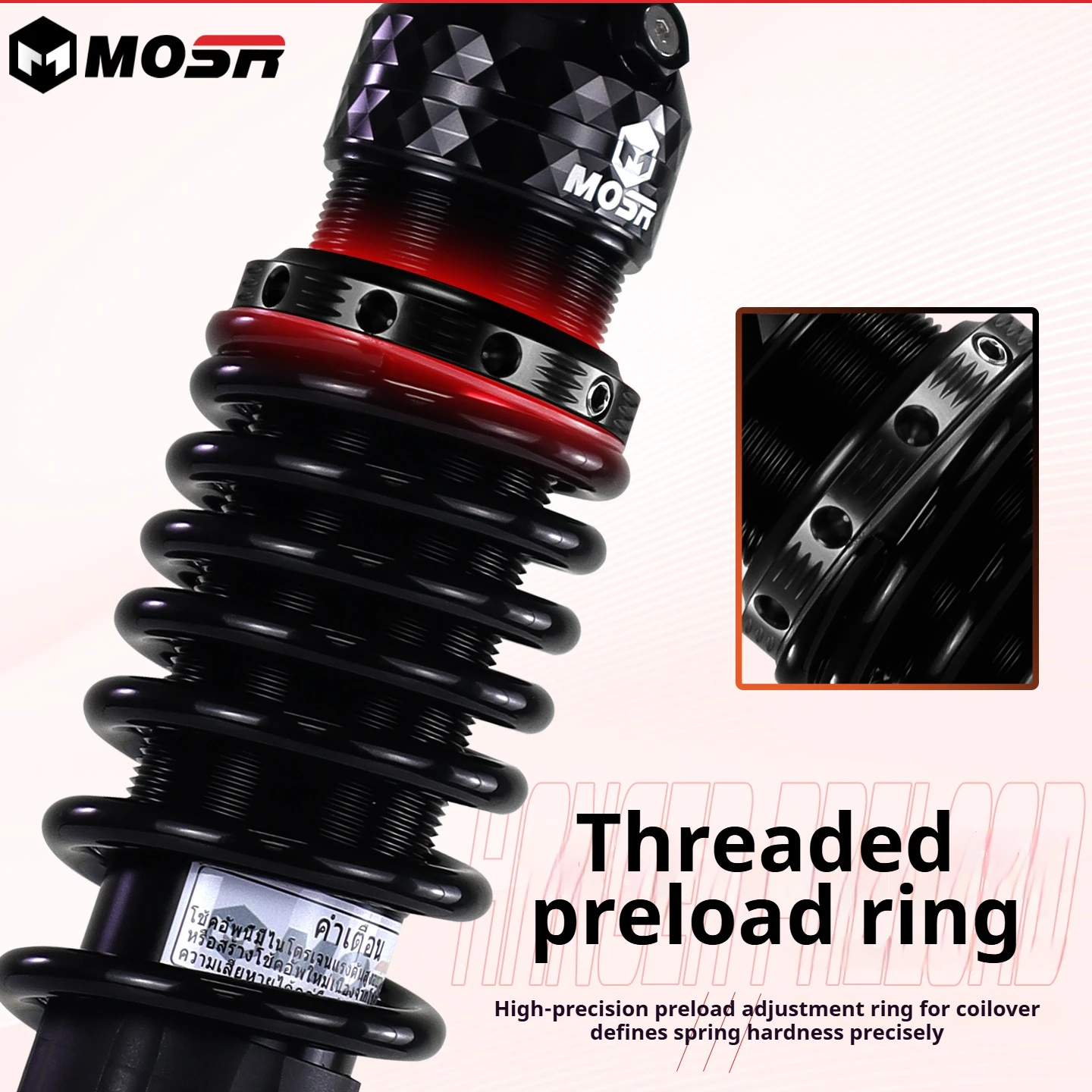 MOSR For Benda Chinchilla300 Chinchilla350 Double Adjustable Rear Shock 300-370MM Preload Rebound Suspension Parts