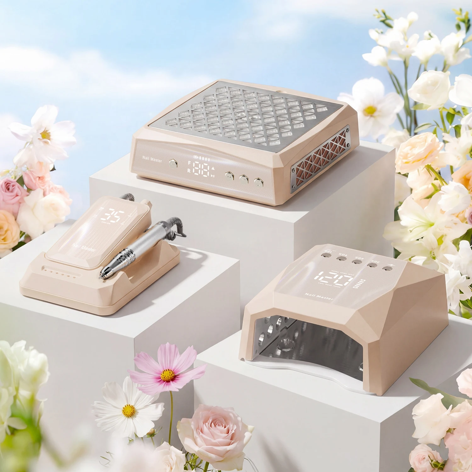 Desktop Nail Art Powerful Vacuum Cleaner Electric Acrylic Gel Rechargeable Nail Grey Vacuum Cleaner