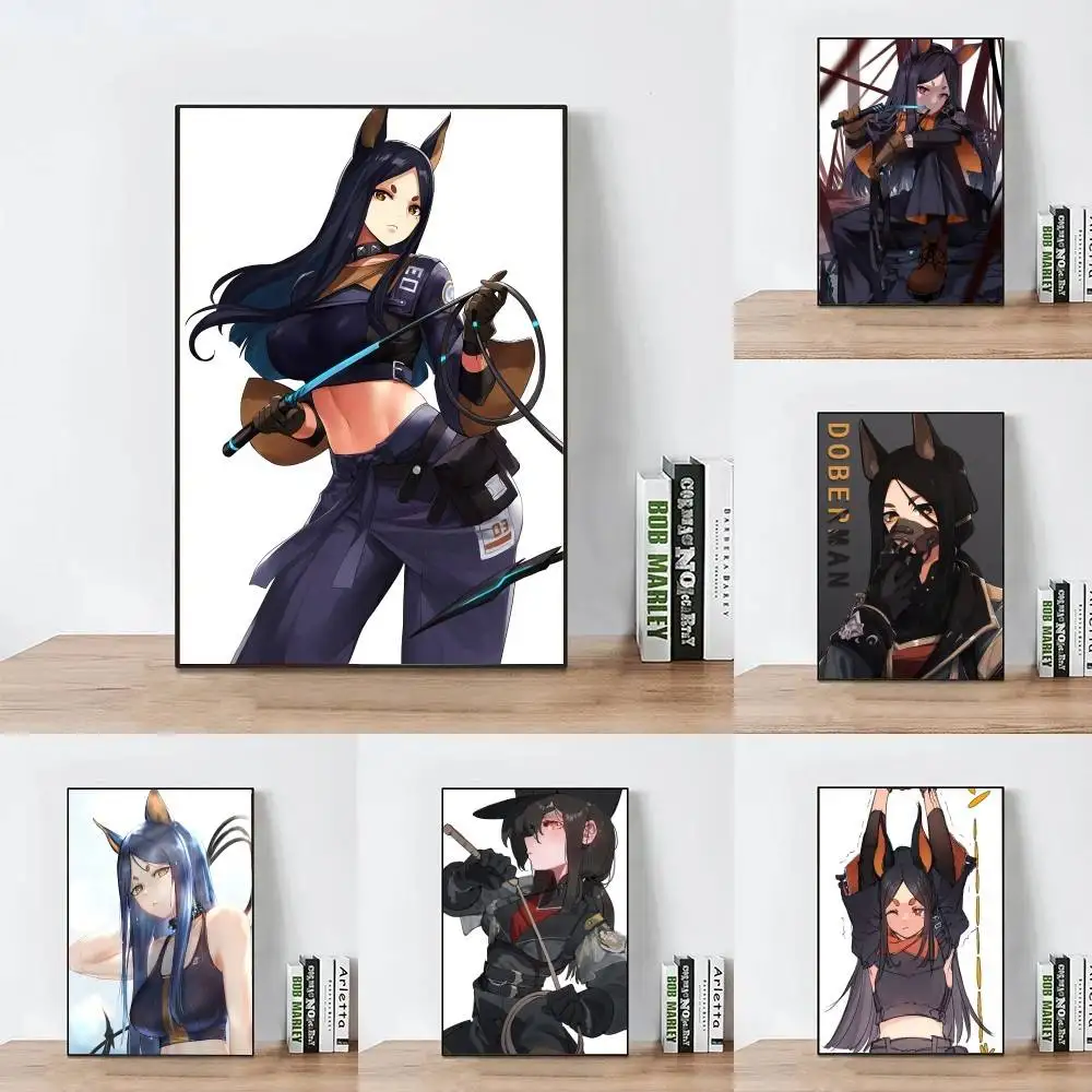 Doberman Arknights Game Posters Living Room Bar Cafe Quality Canvas Vintage Style Comics Painting Art Home Wall Decor Picture