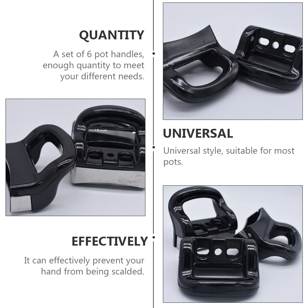 

6Pcs High-Quality Pot Handles Universal Style Anti-Scald Grip for Various Pots Pressure Cookers and Woks Pot Handles