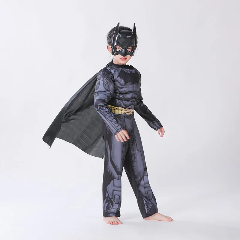 

Children's Halloween Vampire Batman Cos Muscle Show Costume American Black Cape Bat Cloak