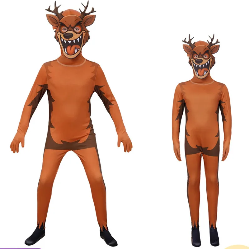 أزياء الهالوين إلك ليالي في الغابة الغزلان للأطفال أزياء تنكرية لحفلة بومة الغزلان 99 ليلة لعبة رعب الغابات مجموعة أزياء لعب الأدوار #1