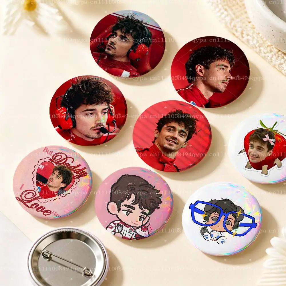 C-Charles F1 Leclerc CL16 Pin Laser Badge Decoration Gifts Merch Party Supplies Button for Accessories Art DIY Crafts Decor