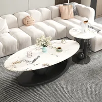 New Simple Modern Coffee Table Combination Household Italian Small Coffee Table White Oval Mesas De Centro Para Sala Furniture