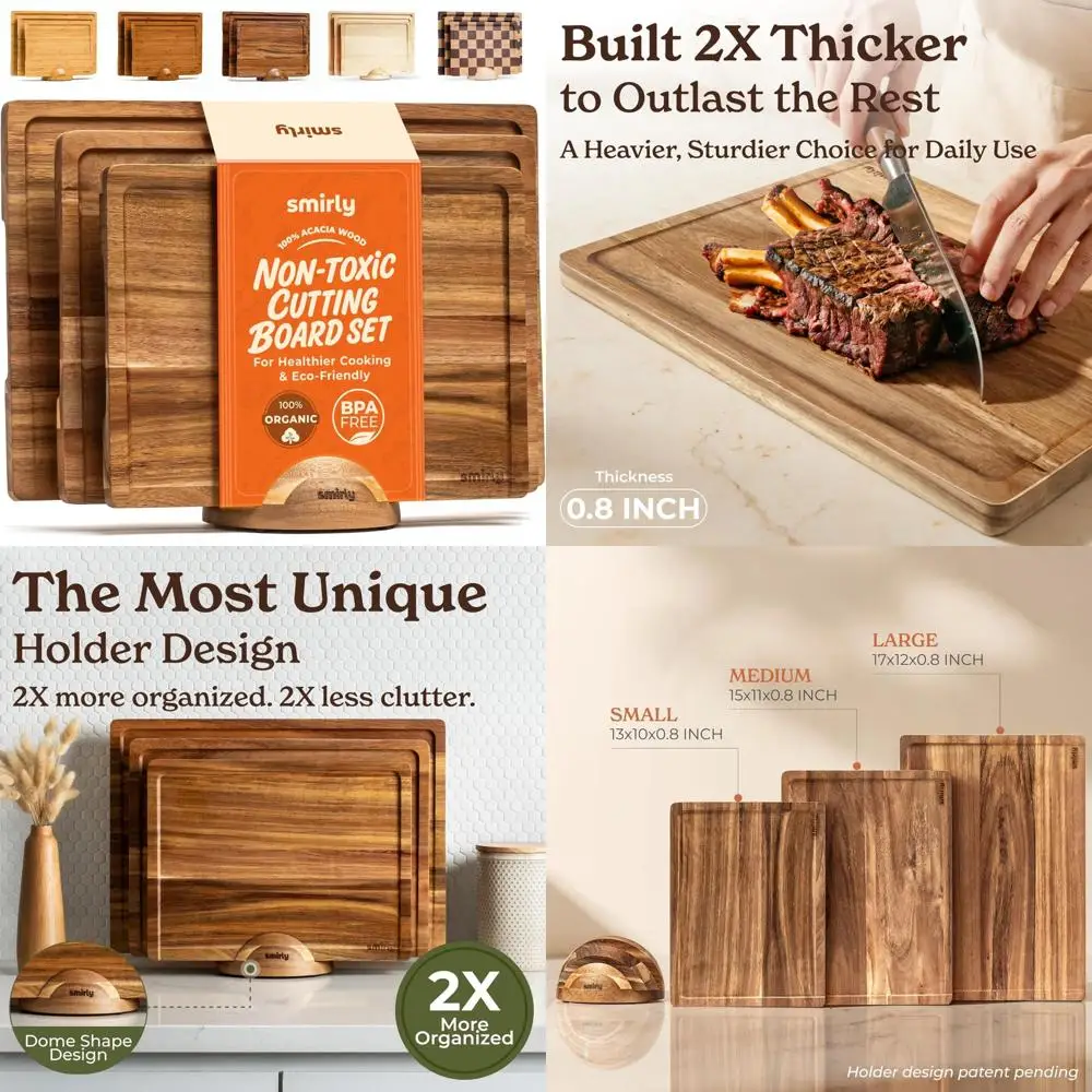 

Набор кухонных бамбуковых разделочных досок для приготовления еды, сервировки и деревянной разделочной доски для длительного и стиля