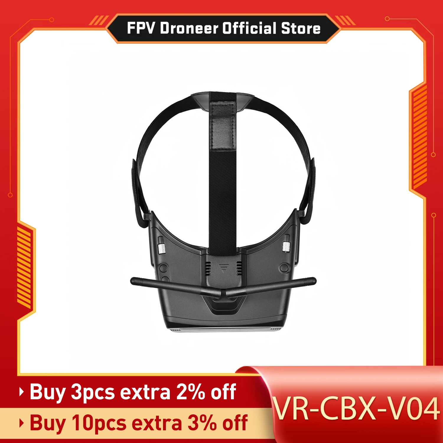 

VR-CBX-V04 FPV VR Glasses 4.1 inch 1280X720 LCD display Low Latency Adjustable Compaty with Most FPV Drones Lightweight Design
