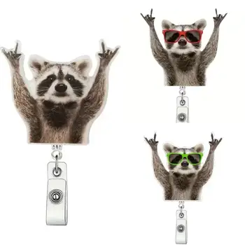 قطعة واحدة من مشبك شارة لطيف على شكل هيب هوب الراكون قابل لل...