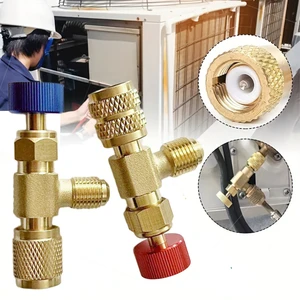 1PC Refrigeration Charging Air Conditioning Adapter For R410A R22 1/4" Liquid Safety Liquid Valve Hose R22 Copper Adapter Hand