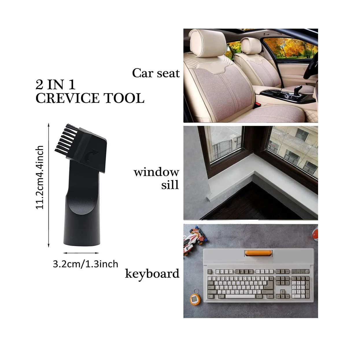 A09G-Насадки для пылесоса 32 мм (1-1/4 дюйма) Мини-набор щеток Гибкий щелевой инструмент