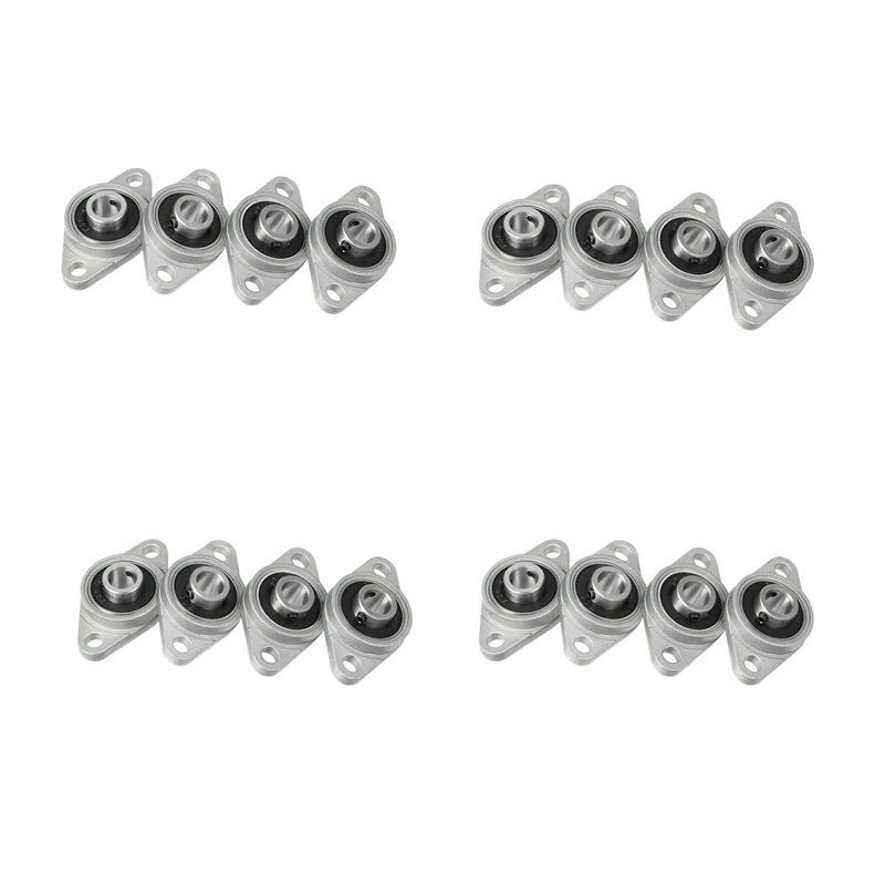 16Pcs Kfl08 Pillow Block Bearing 8Mm Bore Diameter Zinc Alloy Rhombic Flange Bearing For Cnc