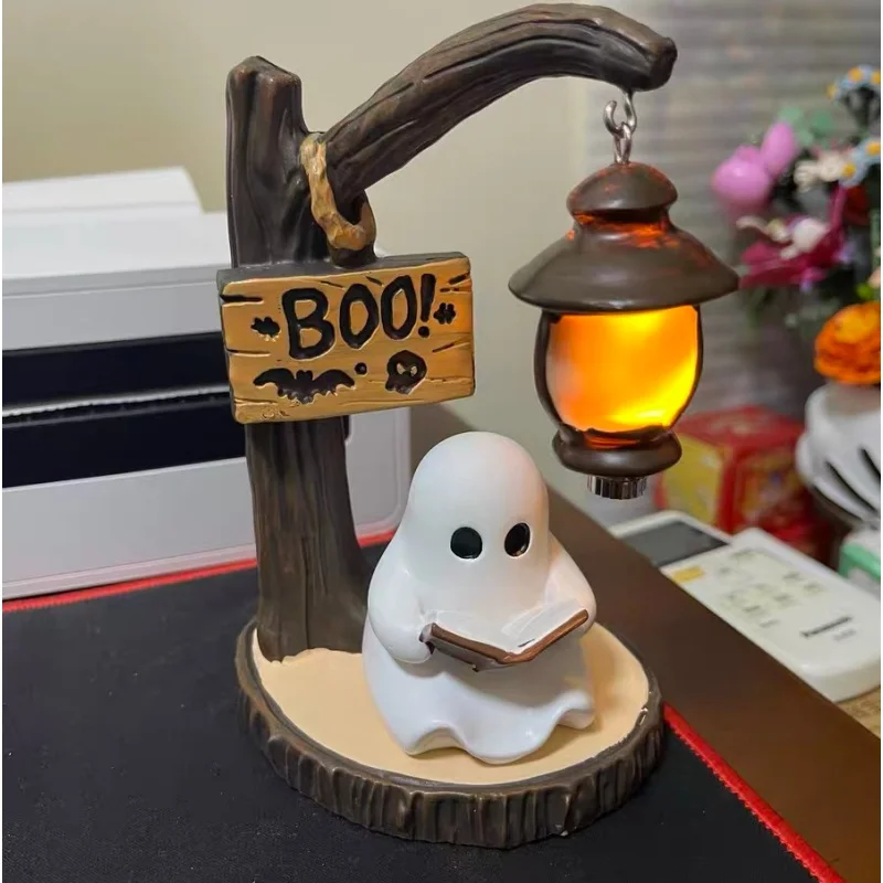 

3d Resin Halloween Ghost Reading Lantern Reading Corner Light Aesthetic Lantern For Indoor Living Room Bedroom Decorations Gift