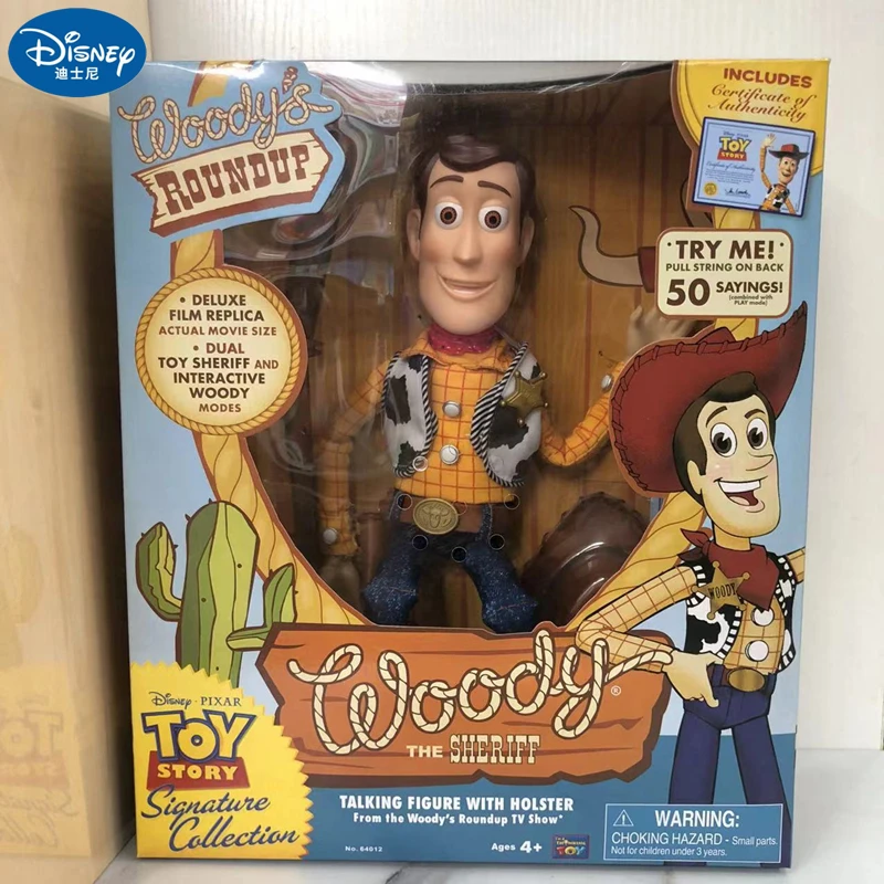 

36cm Disney Toy Story 4 Talking Woody Figures Anime Decor Collection Figurine Model Dolls Action Figurines Collection Decor Toys