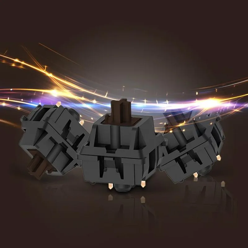 Greetech OG Brown Tactile Switches - 45g Pre-Lubed 5-Pin HotSwap POM Stem for MX Mechanical Keyboards, Smooth Linear Actuation​