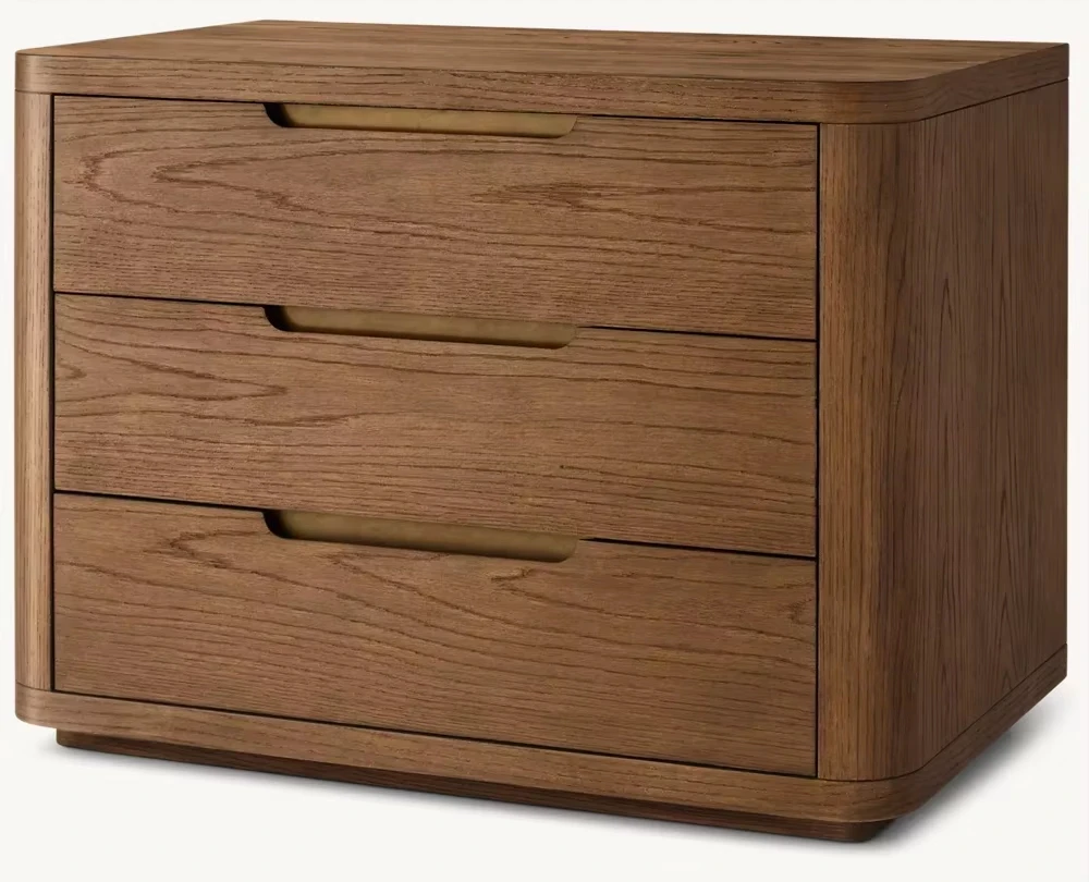 JX-High Quality Bedroom Furniture American Mid Century-style Solid Ash Antique Closed Nightstand(